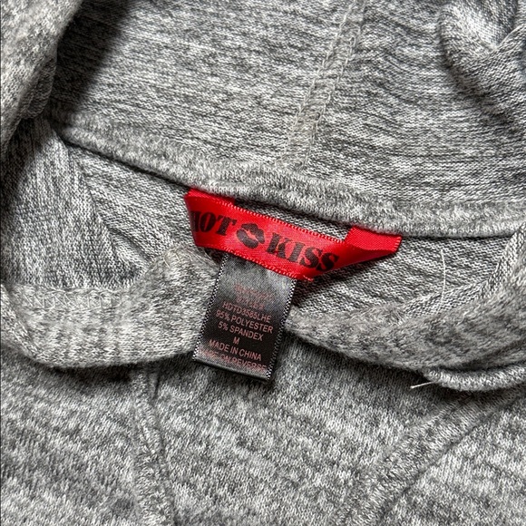 Hot Kiss Gray Hoodie with Mustard Accents - Picture 3 of 3